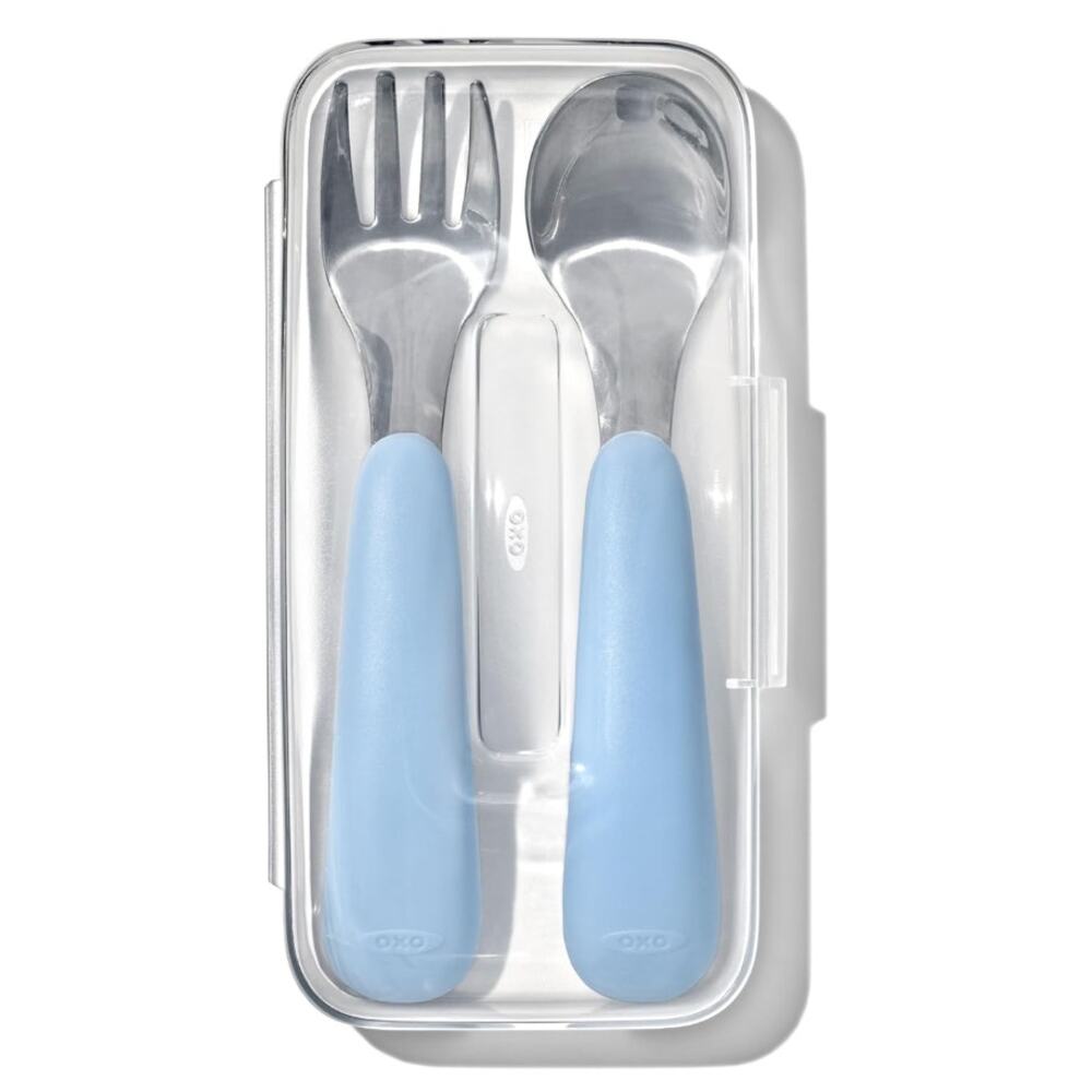OXO Tot On-The-Go Fork and Spoon Set - Dusk